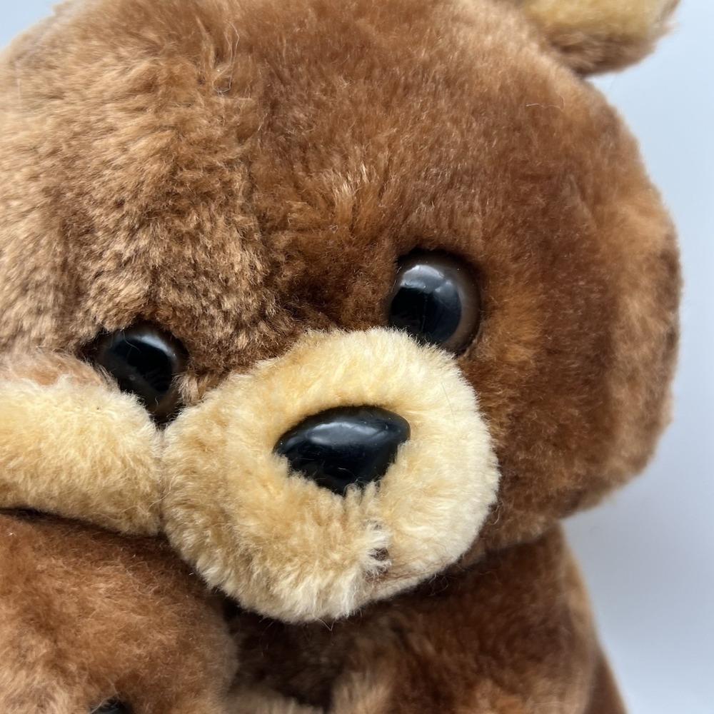 Vintage Plush Bear Hugging Mamma & Baby Teddy Approx 9" Stuffed Animal Brown - Picture 5 of 16
